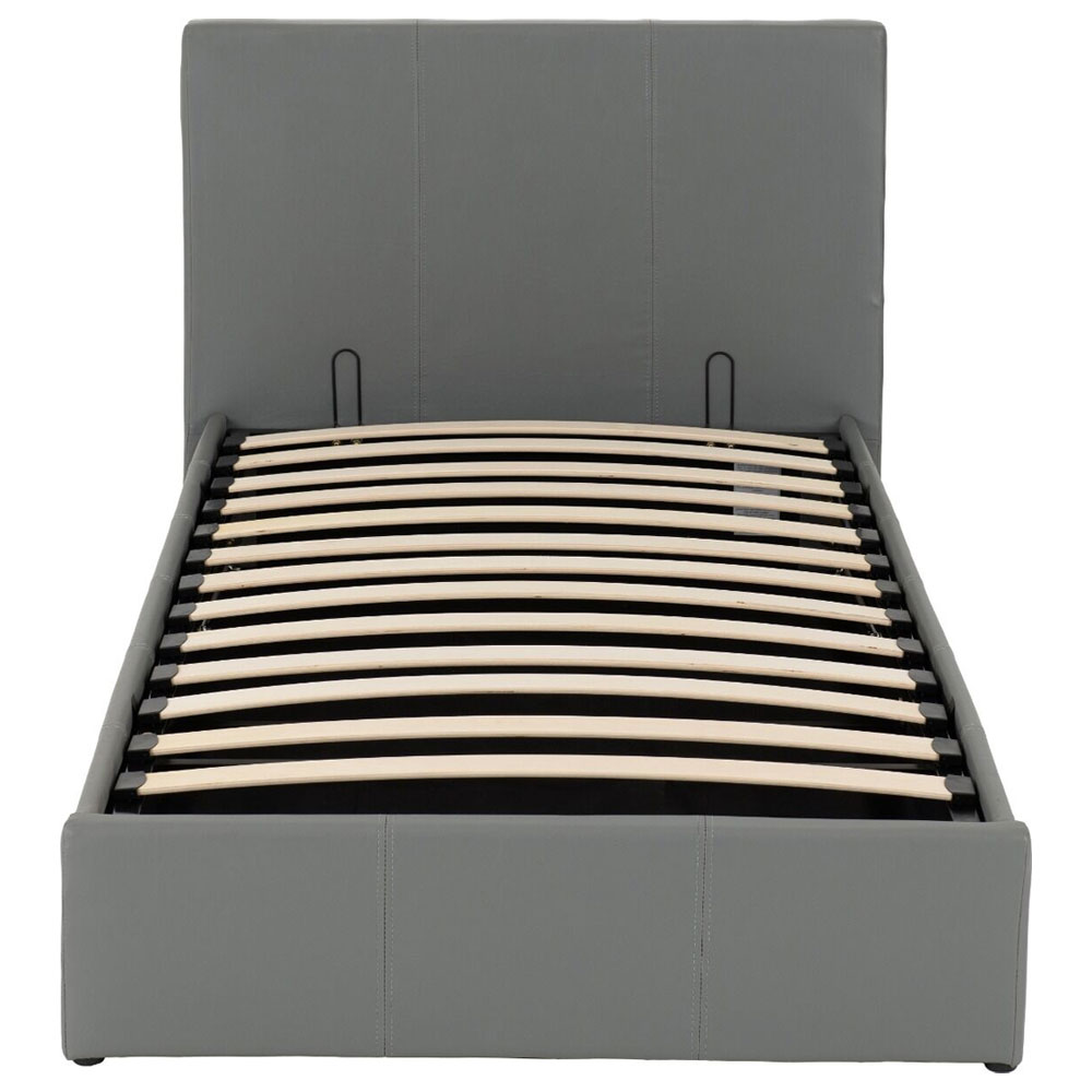 Westley Faux Leather Ottoman Storage Single Bed in Grey