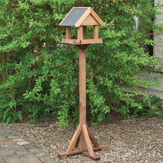 Photo of Westlinton wooden bird table in natural timber