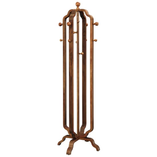 Westo Wooden Coat Stand In Walnut With 12 Hooks