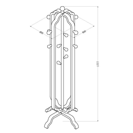 Westo Wooden Coat Stand In Walnut With 12 Hooks