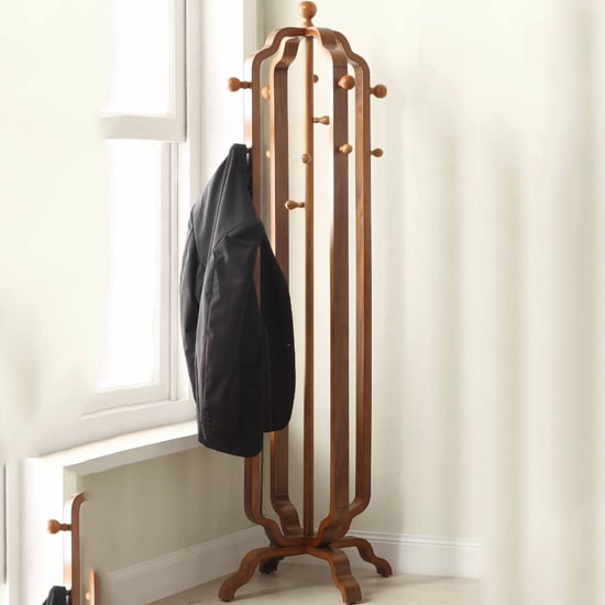 Read more about Westo wooden coat stand in walnut with 12 hooks
