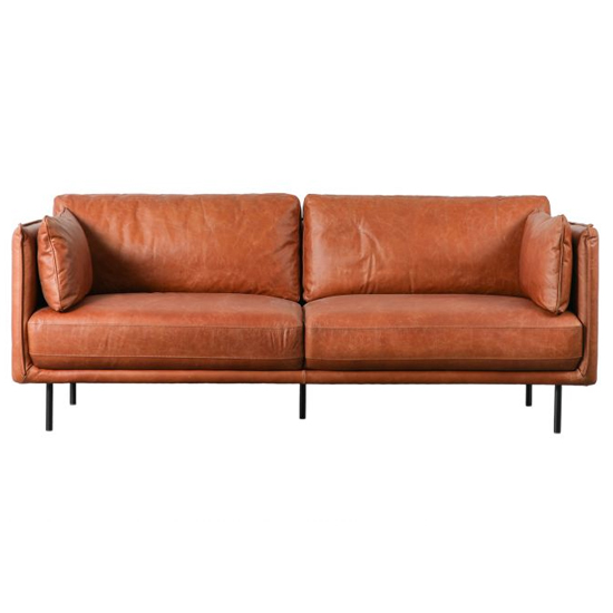 Wetmore Leather Upholstered 3 Seater Sofa In Brown_2