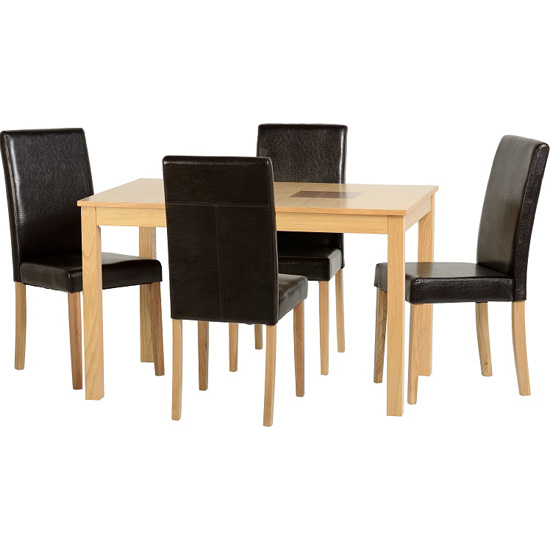 Bexford Wooden Dining Set And 4 Rustic Black G3 Chairs Furniture in