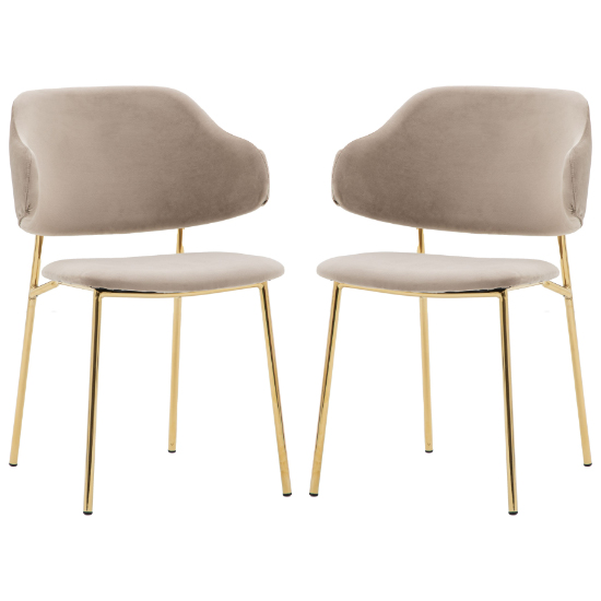 Product photograph of Whaler Taupe Fabric Dining Chairs In Pair from Furniture in Fashion