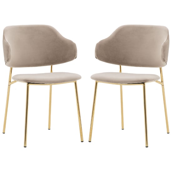 Whaler Taupe Fabric Dining Chairs In Pair