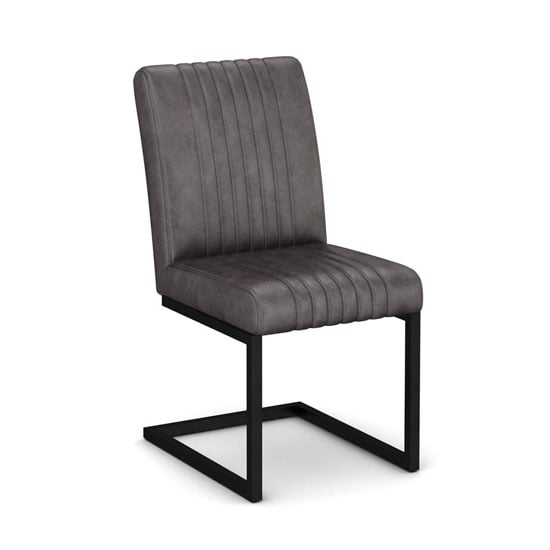Photo of Veto grey pu leather dining chair with metal frame