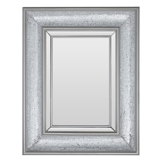 Whinny Rectangular Wall Bedroom Mirror In Antique Silver Frame