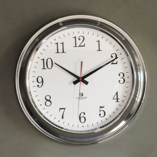 Product photograph of Whinstone Round Wall Clock In Chrome from Furniture in Fashion