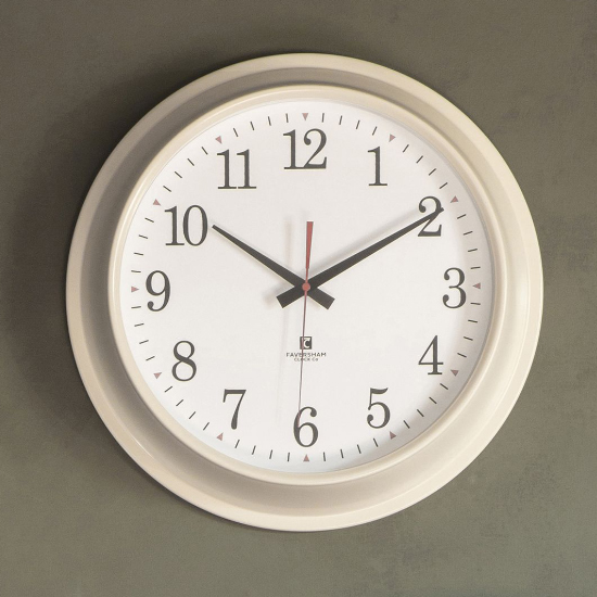 Product photograph of Whinstone Round Wall Clock In Cream from Furniture in Fashion