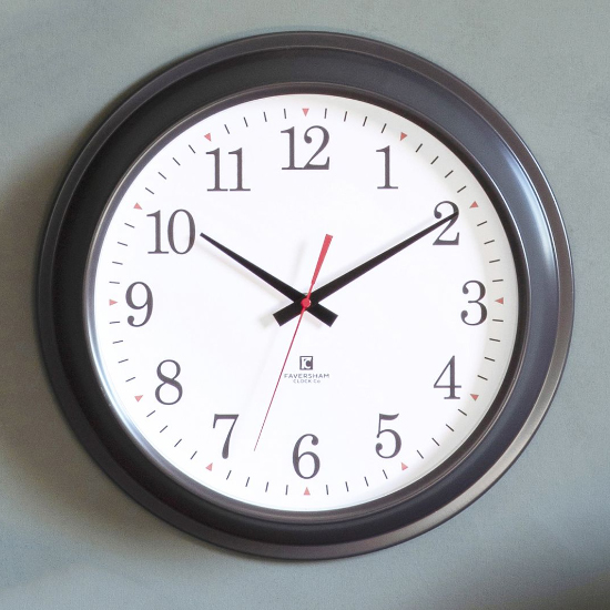 Product photograph of Whinstone Round Wall Clock In Grey from Furniture in Fashion