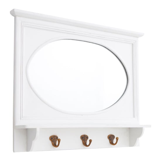 Read more about Whirly wall bedroom mirror in cool white wooden frame