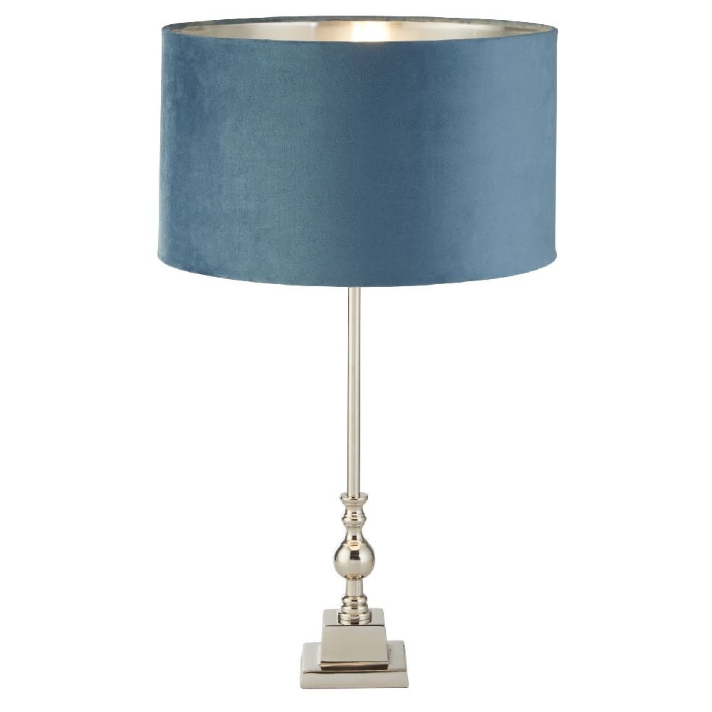 Read more about Whitby teal velvet shade table lamp in chrome