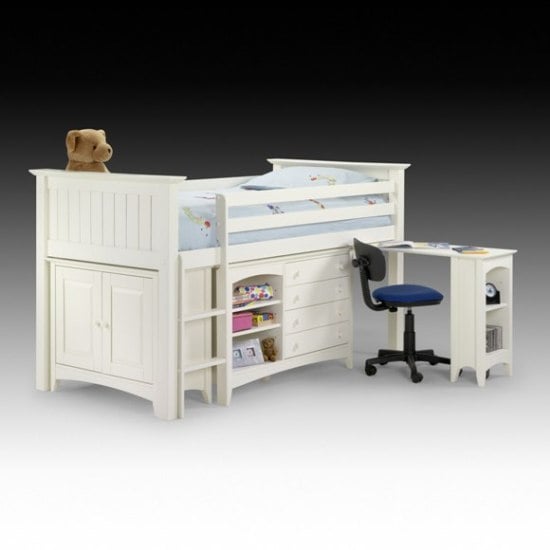 white bunk bed sleep station desk - Interior Design Ideas For Dorm Rooms