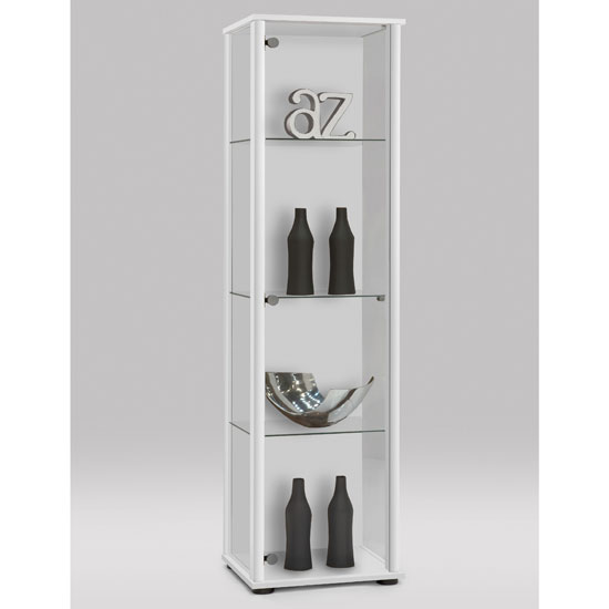 white glass tall display cabinet - University Furniture Exporters