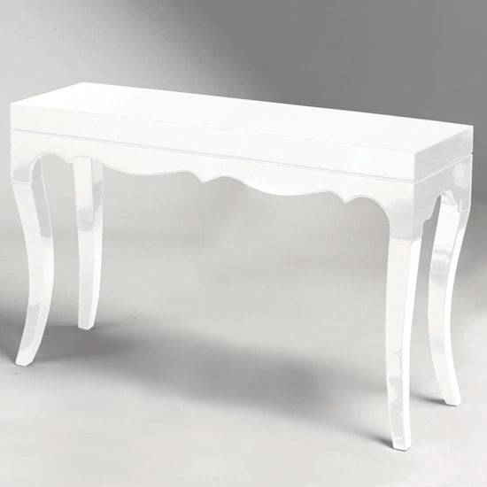 Read more about Roccoco high gloss console table large in white