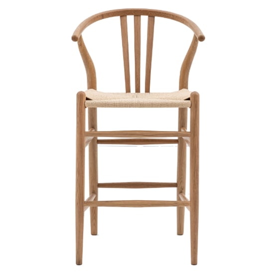 Whiten Natural Wooden Bar Chairs In Pair
