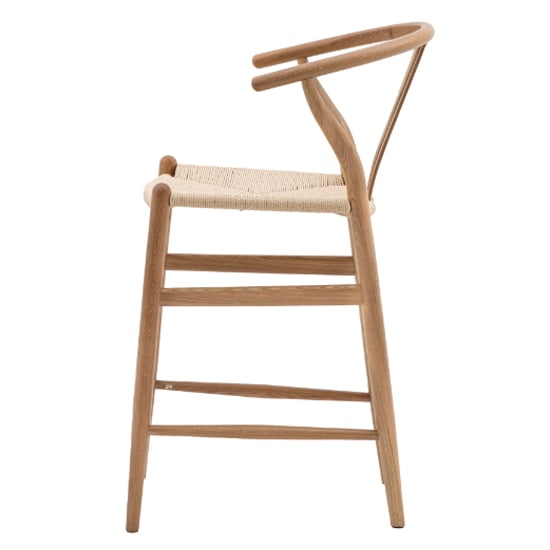 Whiten Natural Wooden Bar Chairs In Pair