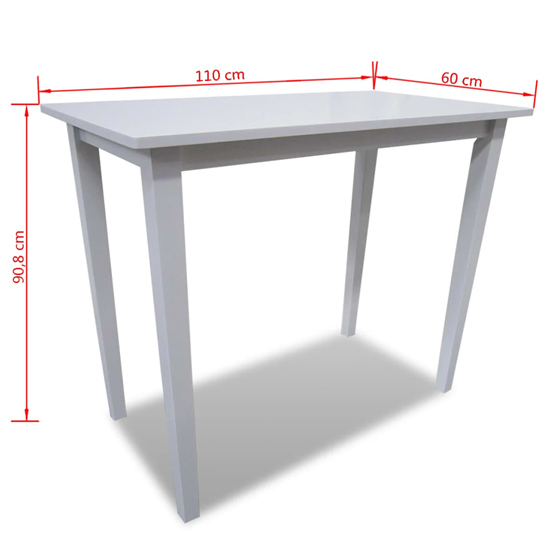Whitney Wooden Bar Table In White