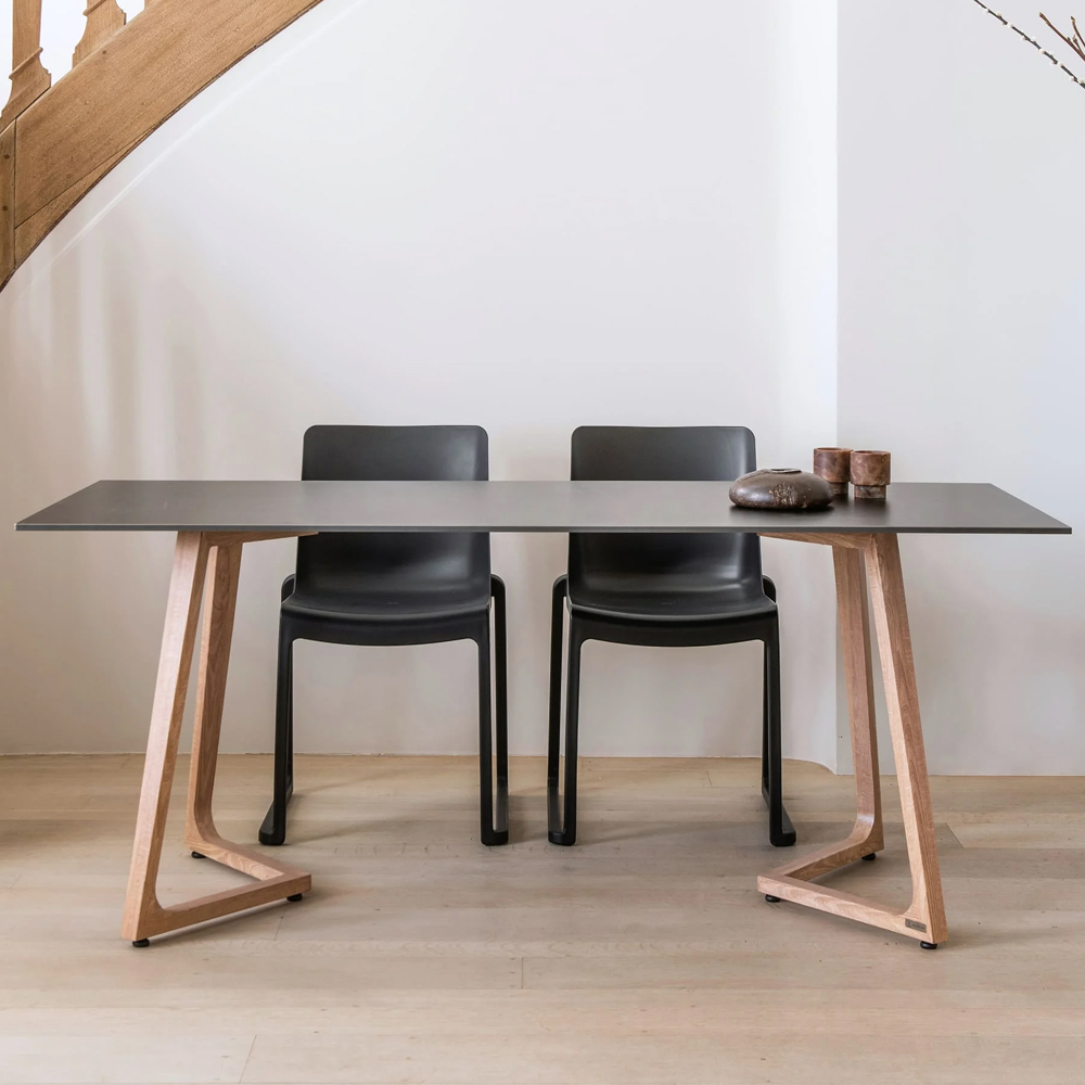 Wichita 12mm HPL Top Italian Stone Dining Table 180cm with Oak Legs