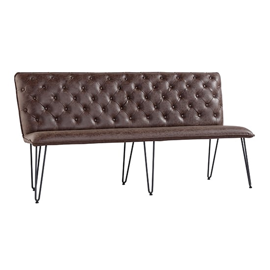 Wichita Faux Leather Large Dining Bench In Brown_1