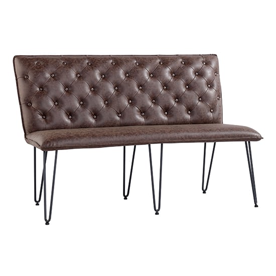 Photo of Wichita faux leather medium dining bench in brown