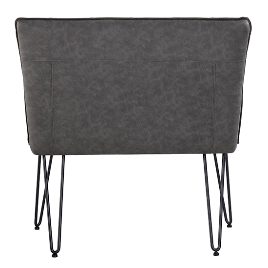 Wichita Faux Leather Small Dining Bench In Grey_4