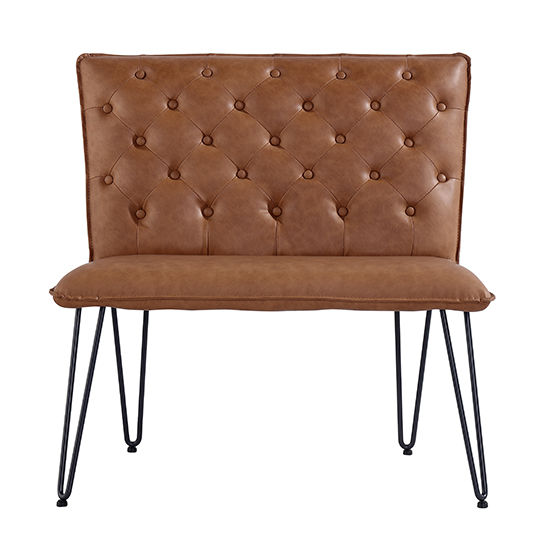 Wichita Faux Leather Small Dining Bench In Tan_2