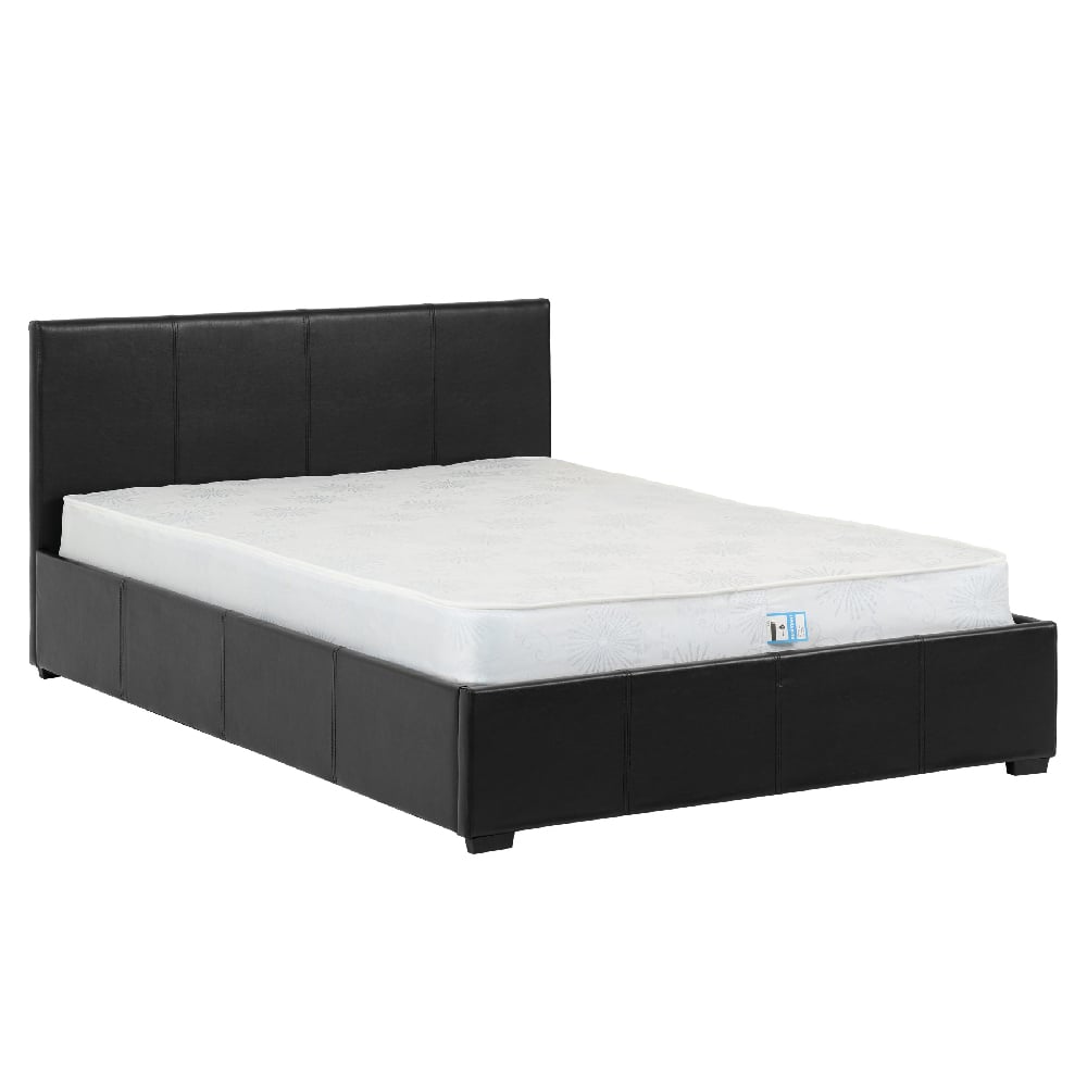 Read more about Wick faux leather storage ottoman double bed in black