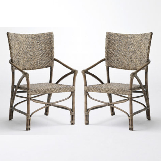 Photo of Wickers jester rustic wooden accent chairs in pair