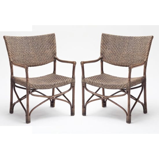 Wickers Squire Rustic Wooden Accent Chairs In Pair