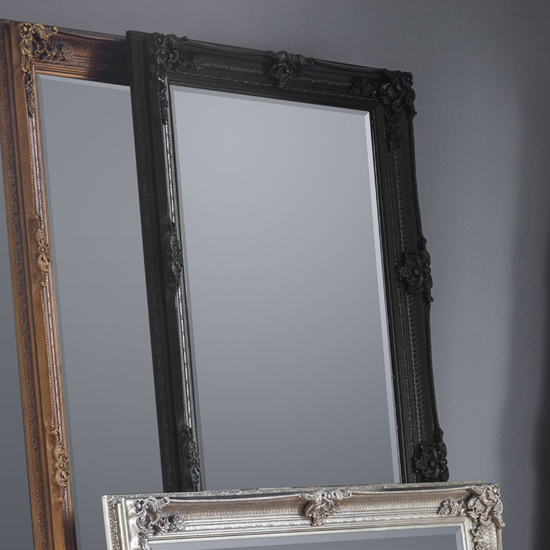Wickford Large Rectangular Leaner Floor Mirror In Black