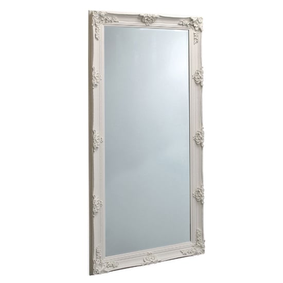 Wickford Large Rectangular Leaner Floor Mirror In Cream