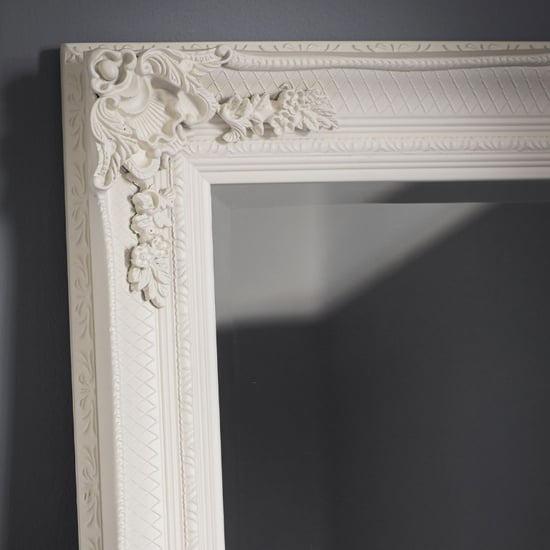 Wickford Large Rectangular Leaner Floor Mirror In Cream