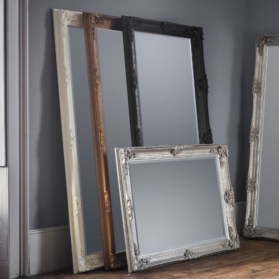 Wickford Large Rectangular Leaner Floor Mirror In Cream