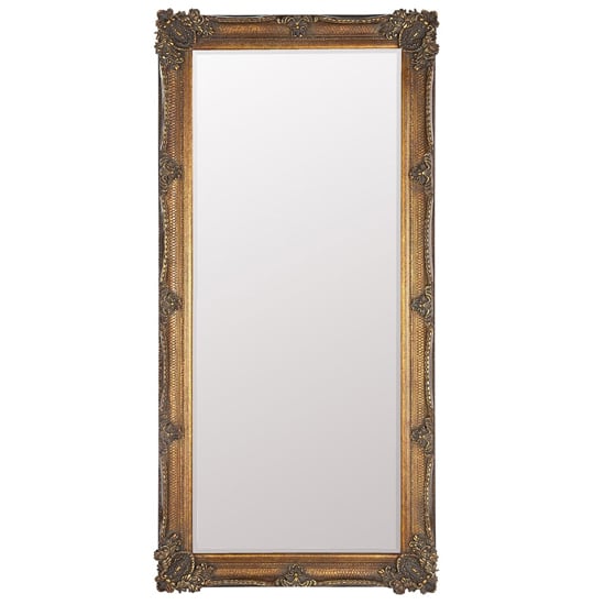 Wickford Large Rectangular Leaner Floor Mirror In Gold