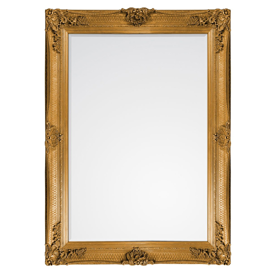 Wickford Small Rectangular Wall Mirror In Gold
