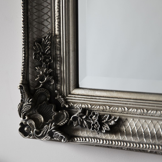 Wickford Small Rectangular Leaner Floor Mirror In Silver