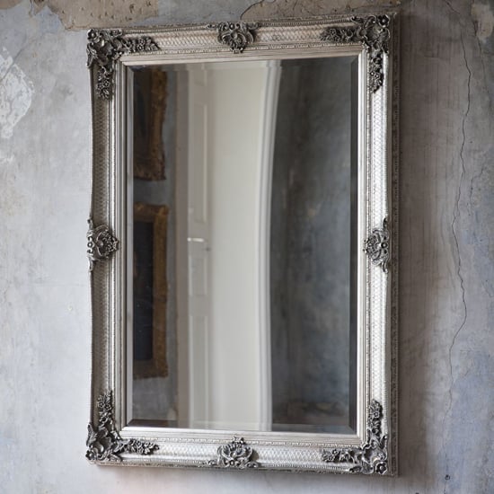 Photo of Wickford small rectangular leaner floor mirror in silver