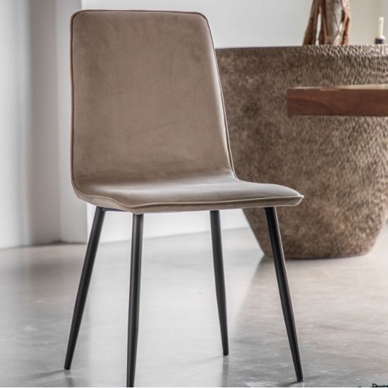 Wickham Taupe Fabric Dining Chairs In Pair