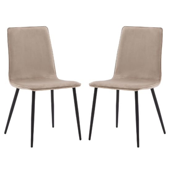 Photo of Wickham taupe fabric dining chairs in pair