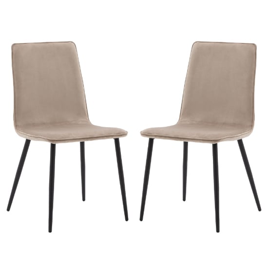 Wickham Taupe Fabric Dining Chairs In Pair