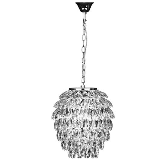 Photo of Wikota crystal fallon ceiling pendant light in chrome