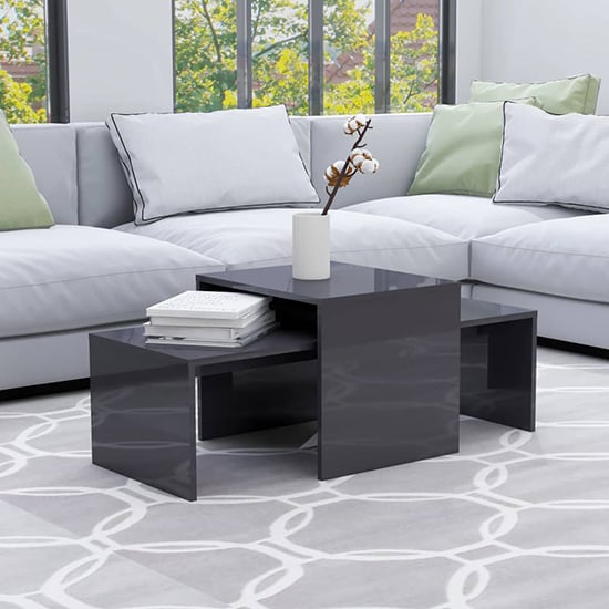 Wilde high gloss set of 2 coffee tables in grey £59.95 gofurniture.co.uk