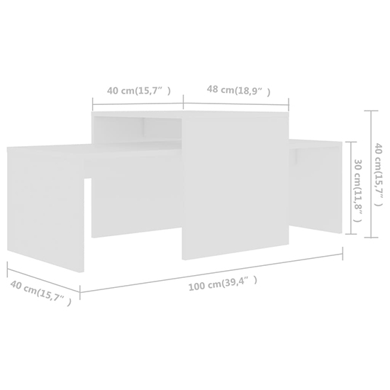 Wilde Wooden Set Of 2 Coffee Tables In White