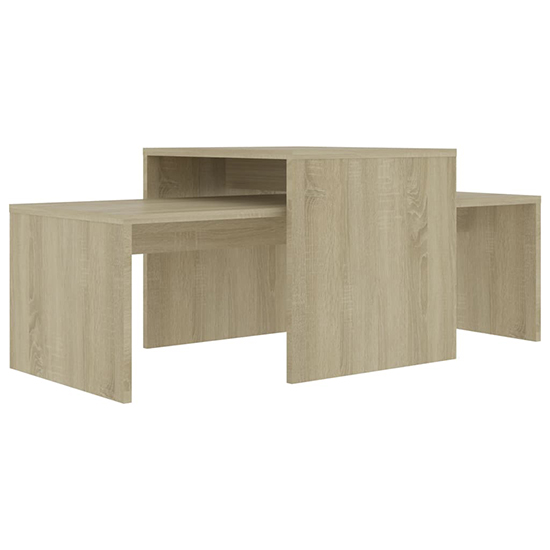 Wilde Wooden Set Of 2 Coffee Tables In Sonoma Oak