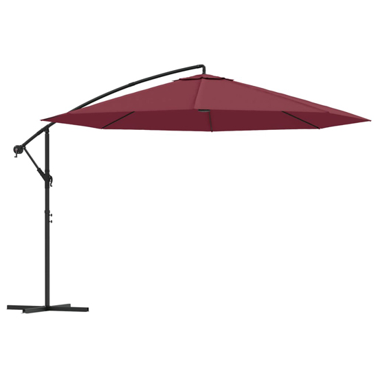 Wilder Cantilever 3.5m Polyester Fabric Parasol In Bordeaux Red