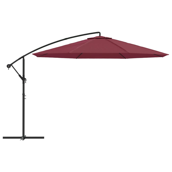 Wilder Cantilever 3.5m Polyester Fabric Parasol In Bordeaux Red