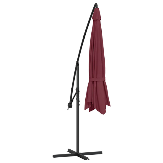 Wilder Cantilever 3.5m Polyester Fabric Parasol In Bordeaux Red