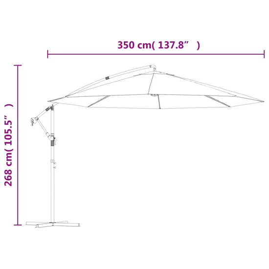 Wilder Cantilever 3.5m Polyester Fabric Parasol In Taupe