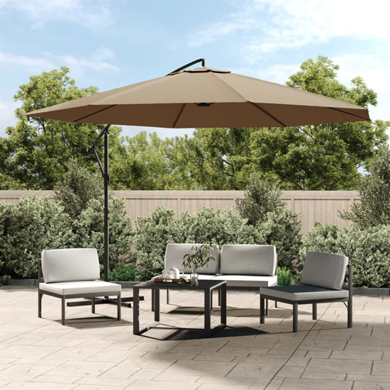 Wilder Cantilever 3.5m Polyester Fabric Parasol In Taupe